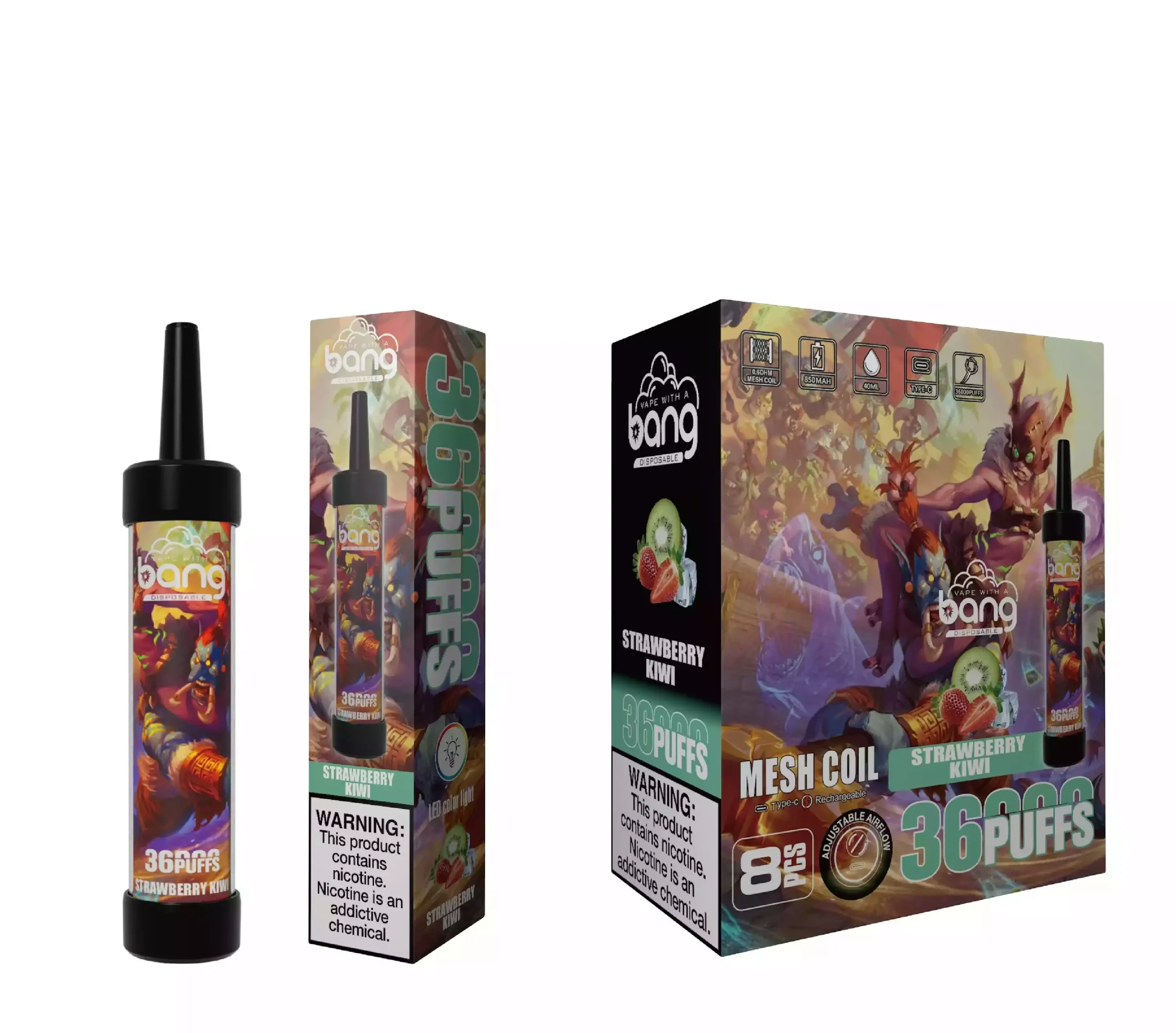 Bang 36000 Puffs Disposable Vape Mesh Coil Strawberry Kiwi Bang 36000 Puffs Disposable Vape Mesh Coil Strawberry Kiwi