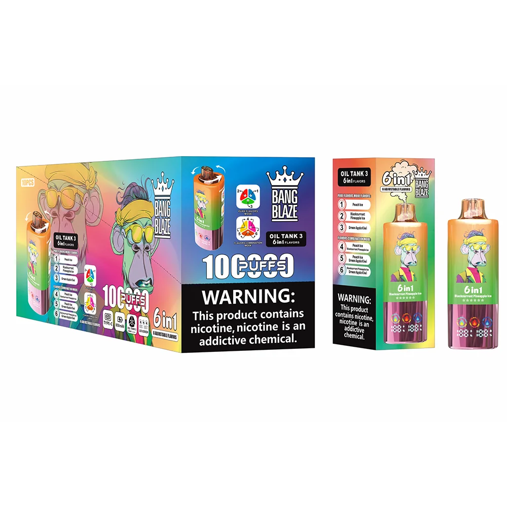 Bang-Blaze-100000-Puffs-6-in-1-Flavors-100K-Disposable-Vape-Peach-Ice-and-Blackcurrant-Pineapple-Ice-and-Green-Apple-Kiwi Bang-Blaze-100000-Puffs-6-in-1-Flavors-100K-Disposable-Vape-Peach-Ice-and-Blackcurrant-Pineapple-Ice-and-Green-Apple-Kiwi
