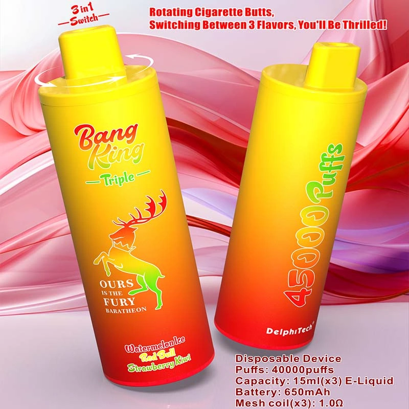 Bang King 45K 45000 Puffs Triple 3 in 1 Flavor Vape Watermelon & Red Bull & Strawberry Kiwi Bang King 45K 45000 Puffs Triple 3 in 1 Flavor Vape Watermelon & Red Bull & Strawberry Kiwi