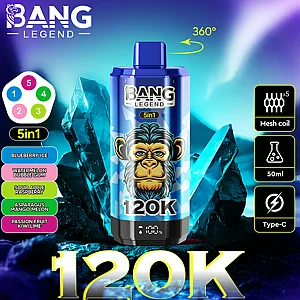 Bang Legend 120K 5 in 1 120000 Puffs Vape Blueberry Ice and Watermelon Bubble Gum and Sour Apple Raspberry and Lotus Fruit Mango Melon and Passion Fruit Kiwi Lime Bang Legend 120K 5 in 1 120000 Puffs Vape Blueberry Ice and Watermelon Bubble Gum and Sour Apple Raspberry and Lotus Fruit Mango Melon and Passion Fruit Kiwi Lime