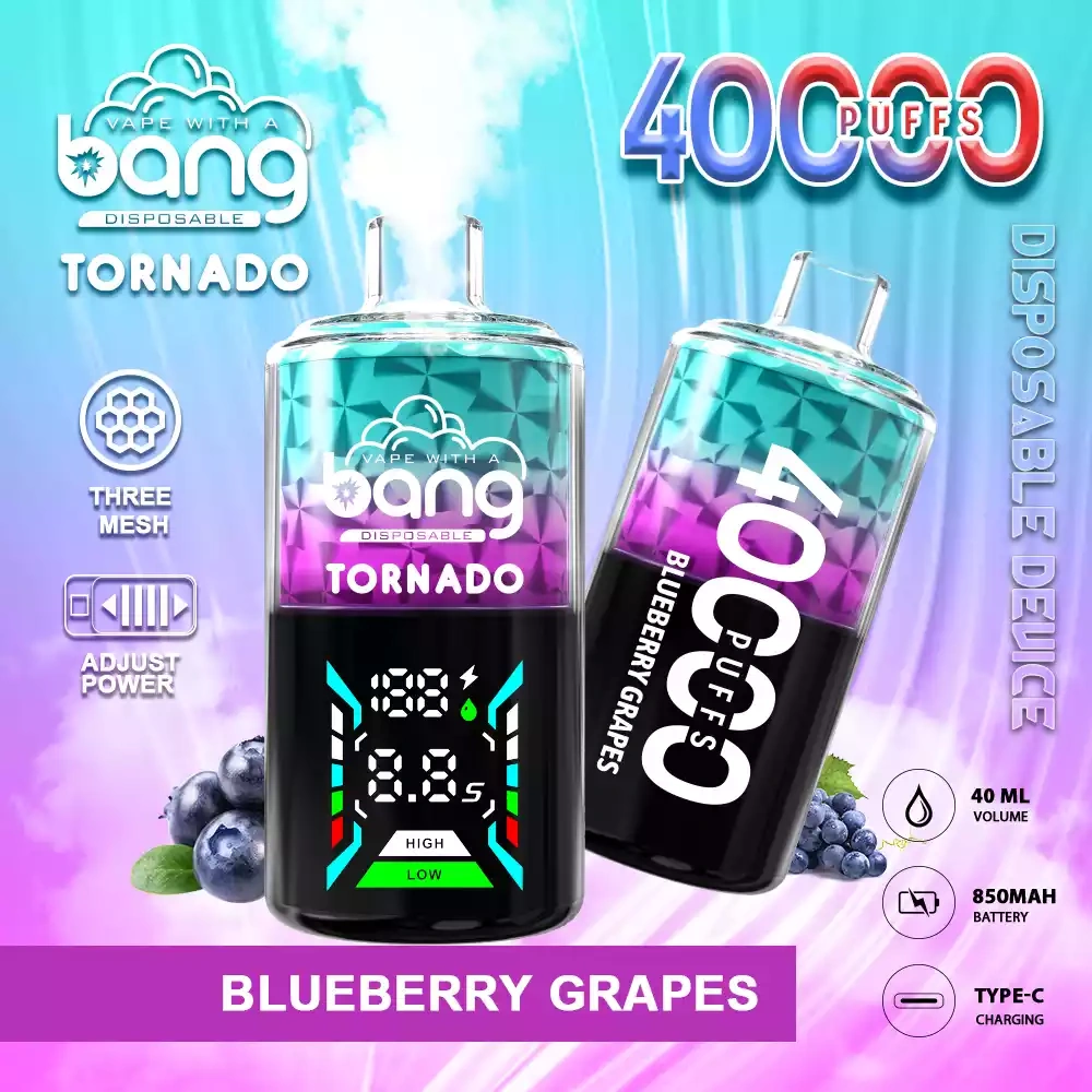 Bang Tornado 40K 40000 Puffs BLUEBERRY GRAPES Bang Tornado 40K 40000 Puffs BLUEBERRY GRAPES