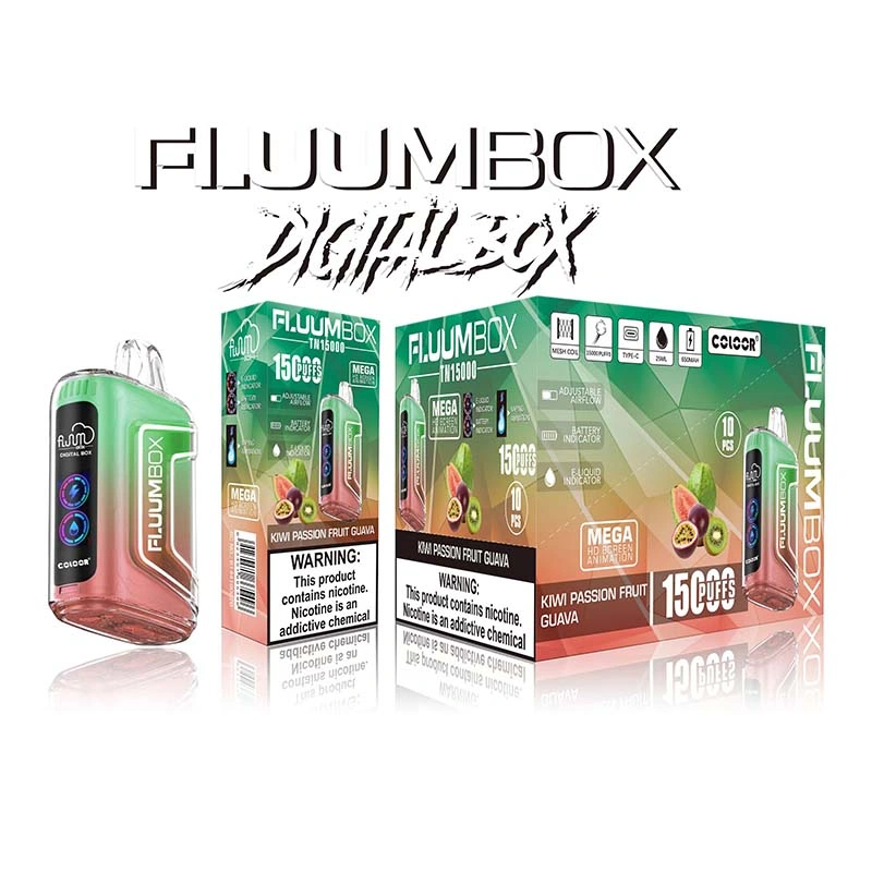 FLUUM Box Screen 15K 15000 Puffs Disposable Vape Kiwi Passion Fruit Guava FLUUM Box Screen 15K 15000 Puffs Disposable Vape Kiwi Passion Fruit Guava