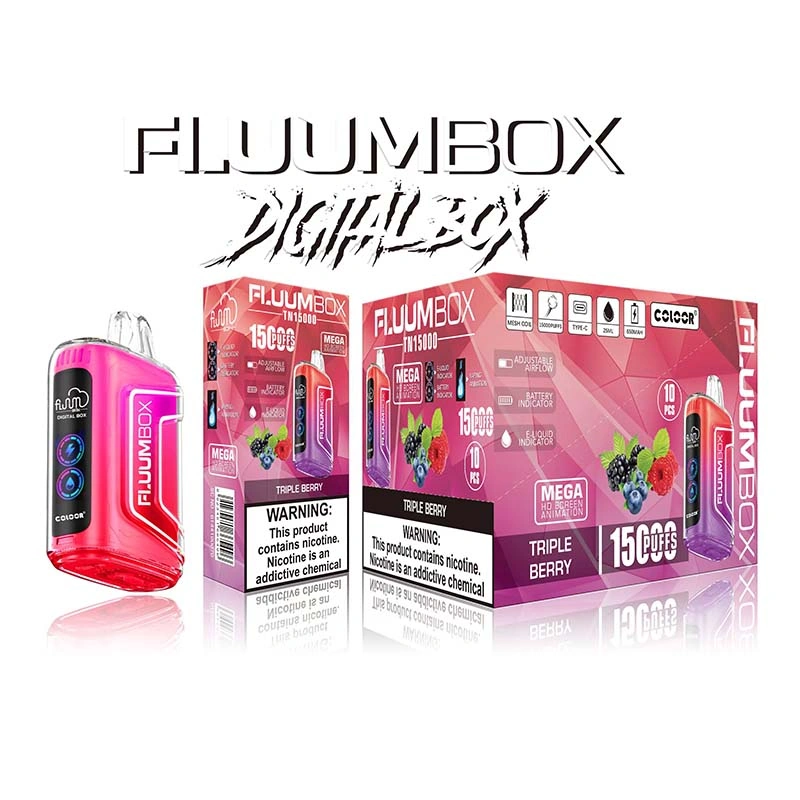 FLUUM Box Screen 15K 15000 Puffs Disposable Vape Triple Berry FLUUM Box Screen 15K 15000 Puffs Disposable Vape Triple Berry