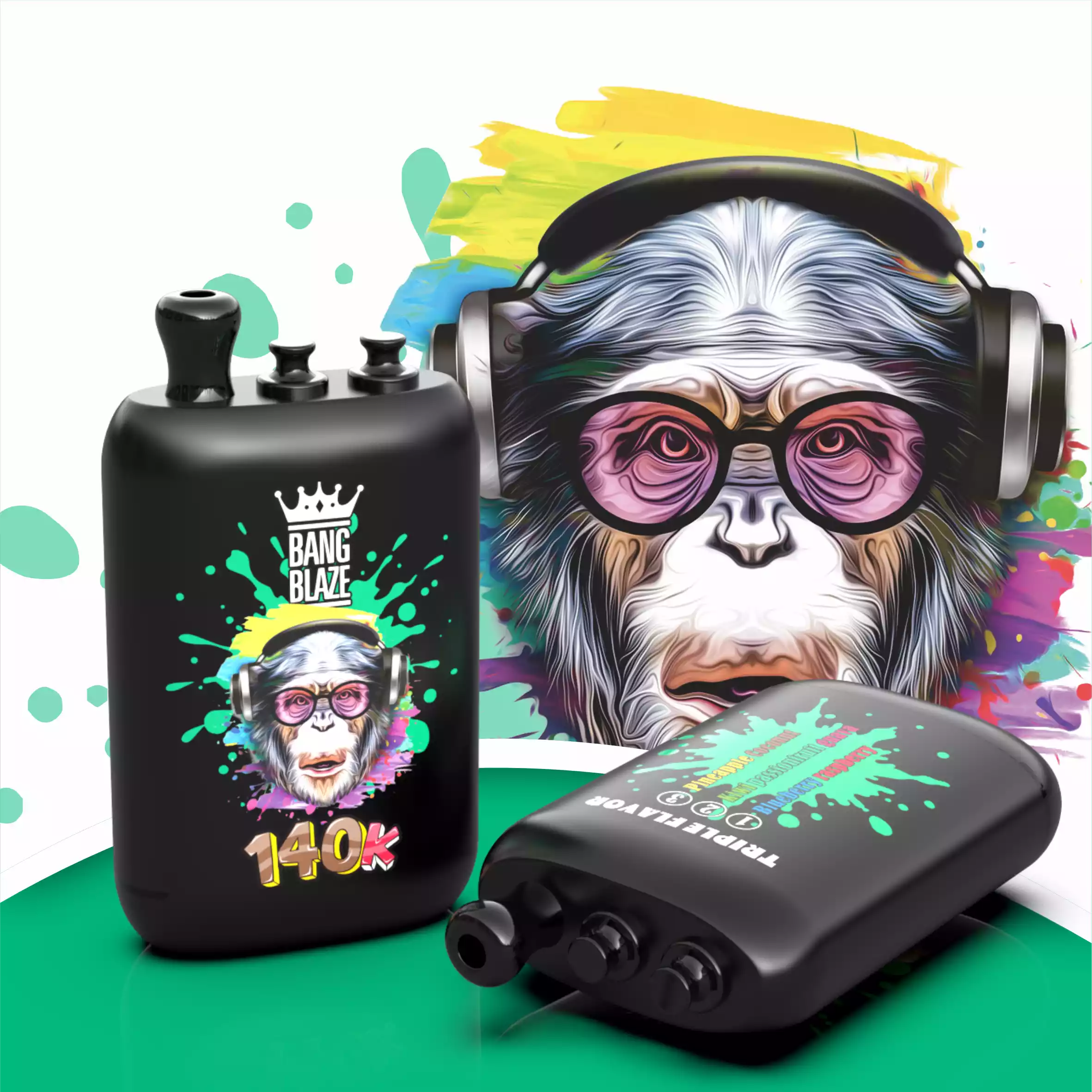 Bang Blaze 140K Vape 3-in-1 Flavors 140000 Puffs Disposable Vape Blueberry Raspberry & Kiwi Passionfruit Guava & Pineapple Coconut Bang Blaze 140K Vape 3-in-1 Flavors 140000 Puffs Disposable Vape Blueberry Raspberry & Kiwi Passionfruit Guava & Pineapple Coconut
