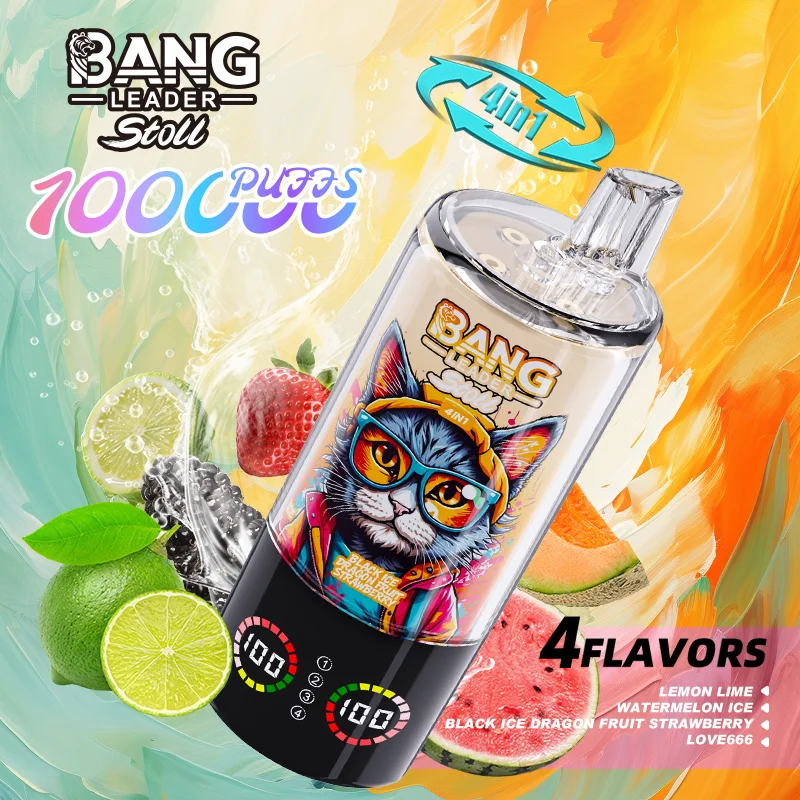 Bang Leader 100K Vape 4-in-1 Flavor Lemon Lime & Watermelon Ice & Black Dragon Ice & Love 666 Bang Leader 100K Vape 4-in-1 Flavor Lemon Lime & Watermelon Ice & Black Dragon Ice & Love 666
