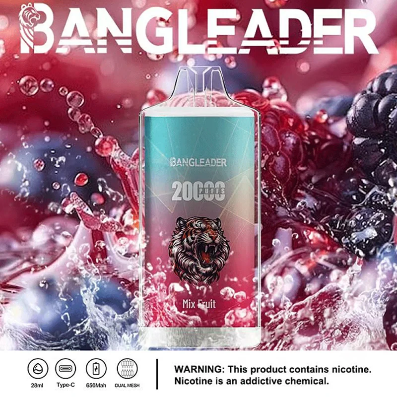 Bang Leader 20K Puffs Disposable Vape Dual Mesh Tiger Design Shipping from EU Warehouse Mix Fruit Bang Leader 20K Puffs Disposable Vape Dual Mesh Tiger Design Shipping from EU Warehouse Mix Fruit