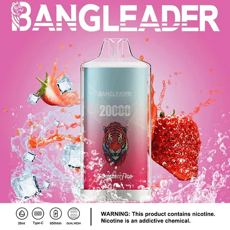 Bang Leader 20K Puffs Disposable Vape Dual Mesh Tiger Design Shipping from EU Warehouse Strawberry Ice Bang Leader 20K Puffs Disposable Vape Dual Mesh Tiger Design Shipping from EU Warehouse Strawberry Ice
