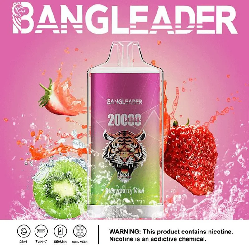Bang Leader 20K Puffs Disposable Vape Dual Mesh Tiger Design Shipping from EU Warehouse Strawberry Kiwi Bang Leader 20K Puffs Disposable Vape Dual Mesh Tiger Design Shipping from EU Warehouse Strawberry Kiwi