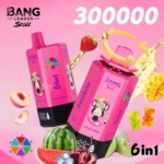 Bang Leader 300000 Puffs Disposable Vape 6-in-1 Flavors Hexagonal Design Smart Screen