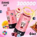 Bang Leader 300000 Puffs Disposable Vape 6-in-1 Flavors Hexagonal Design Smart Screen
