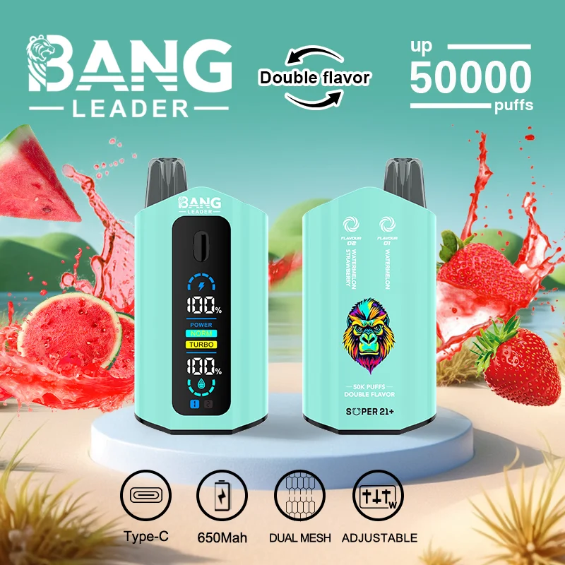 Bang Leader 50K Vape Dual Flavor 50000 Puffs Disposable Vaep Turbo Mode Smart Screen EU Warehouse Watermelon Strawberry & Watermelon Bang Leader 50K Vape Dual Flavor 50000 Puffs Disposable Vaep Turbo Mode Smart Screen EU Warehouse Watermelon Strawberry & Watermelon