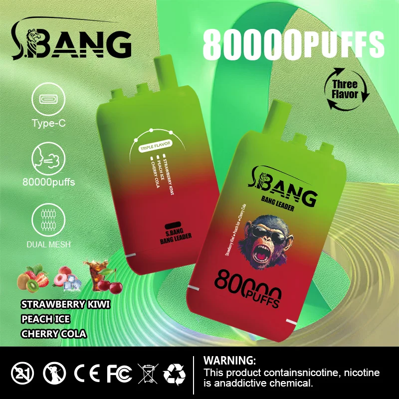 Bang Leader 80K Vape 3-in-1 Flavor 80000 Puffs Disposable Vape EU Warehouse Shipping Strawberry Kiwi & Peach Ice & Cherry Cola Bang Leader 80K Vape 3-in-1 Flavor 80000 Puffs Disposable Vape EU Warehouse Shipping Strawberry Kiwi & Peach Ice & Cherry Cola