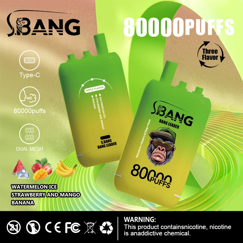 Bang Leader 80K Vape 3-in-1 Flavor 80000 Puffs Disposable Vape EU Warehouse Shipping Watermelon Ice & Strawberry And Mango & Banana Bang Leader 80K Vape 3-in-1 Flavor 80000 Puffs Disposable Vape EU Warehouse Shipping Watermelon Ice & Strawberry And Mango & Banana